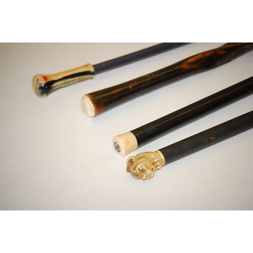(4) GENTLEMAN'S WALKING STICKS - (4) DIFFEREN