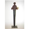 Image 2 : PAINTED CAST IRON FIGURAL SMOKING STAND - 34"