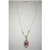 Image 1 : LADIES WHITE GOLD LAVALIER PENDANT W/ EMERALD