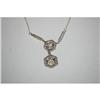 Image 2 : LADIES WHITE GOLD FILIGREE 2 DIAMOND PENDANT