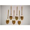 Image 1 : SET (6) FRENCH SILVER TEASPOONS - GILT SILVER
