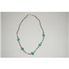 Image 1 : 26" STERLING & TURQUOISE NECKLACE W/ 5 TURQUO
