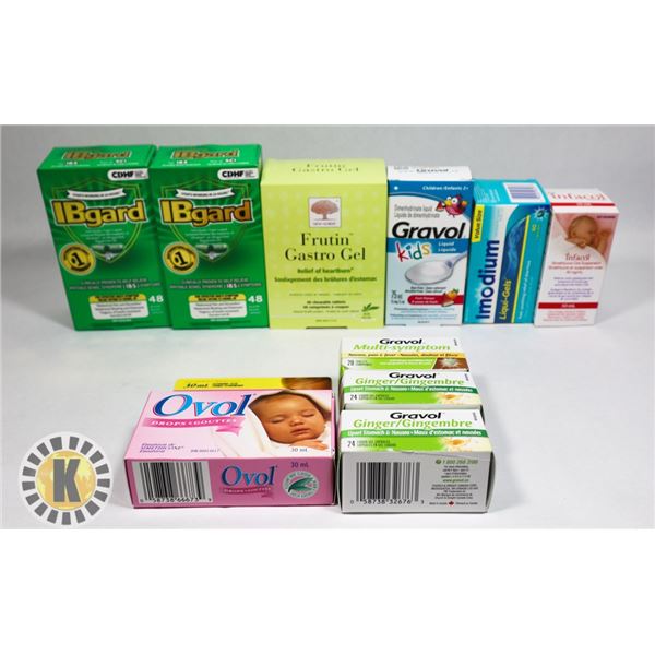 BAG OF IMODIUM, OVOL, IBGUARD AND GRAVOL