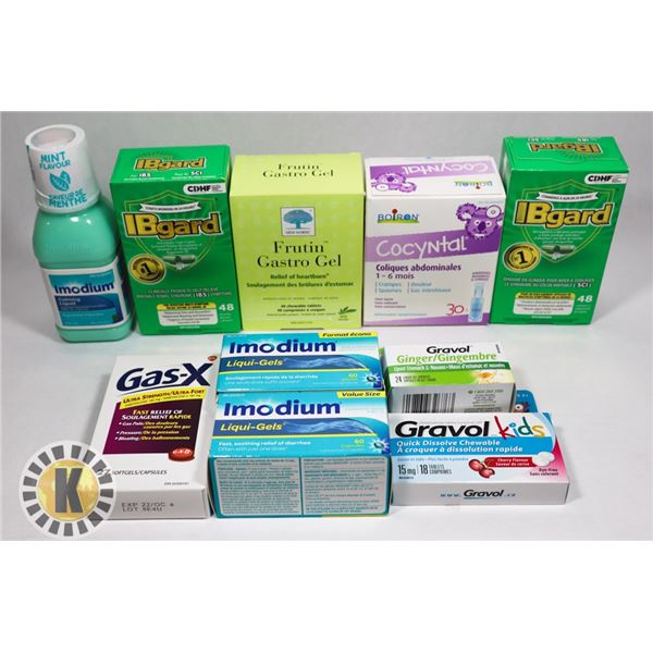 BAG OF IMODIUM, FRUTIN, IBGUARD AND GRAVOL