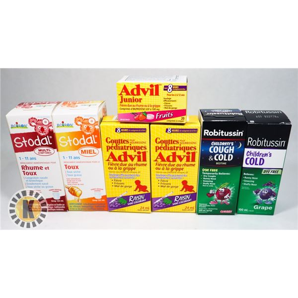 BAG OF ASSORTED COLD MEDICATIONS INCLUDES ROBITUSSN