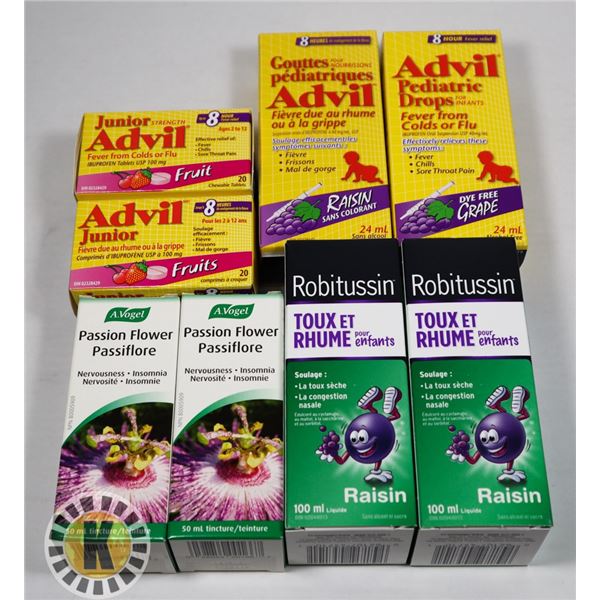 BAG OF ASSORTED COLD MEDICATIONS INCLUDES ROBITUSSN