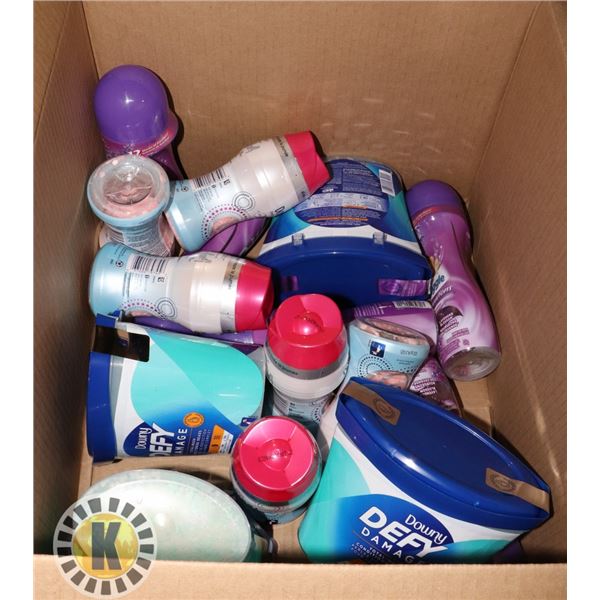 BOX OF ASSORTED LAUNDRY PRODUCTS