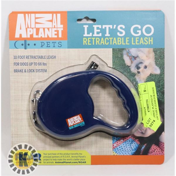 NEW ANIMAL PLANTED 10' RETRACTABLE LEASH FOR DOGS