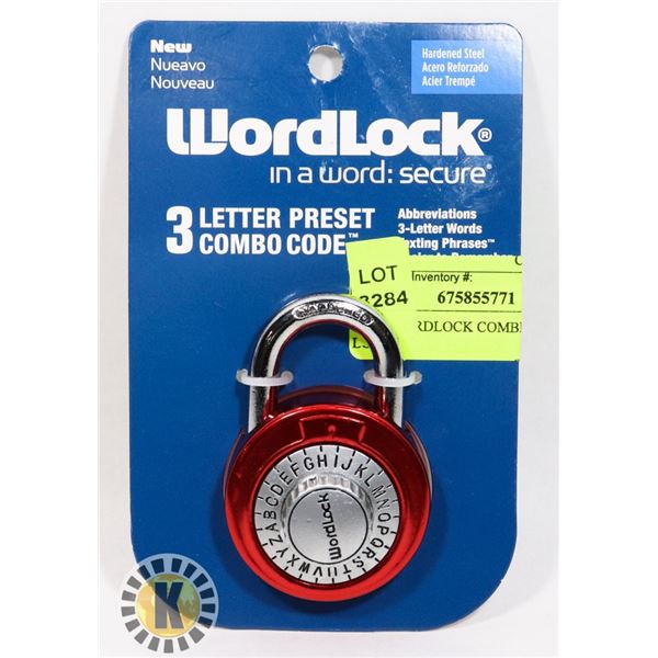 NEW WORDLOCK COMBINATION LOCK