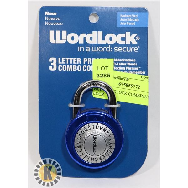 NEW WORDLOCK COMBINATION LOCK