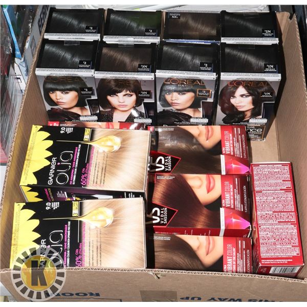 BOX OF ASSORTED  L'OREAL PARIS HAIR DYE