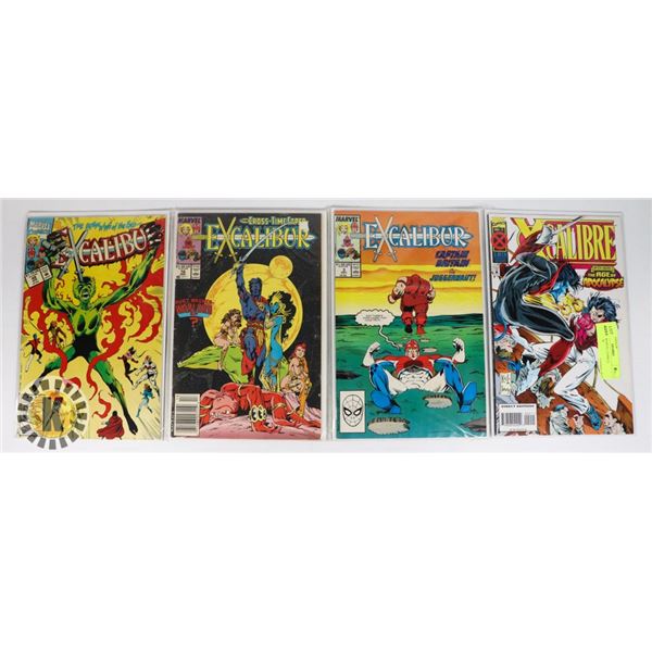 LOT OF 4 MARVEL COMICS EXCALIBUR