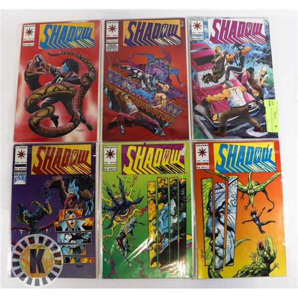 LOT OF 6 VALIANT COMICS SHADOW MAN