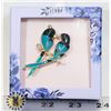 Image 1 : NEW VINTAGE STYLE KISSING BIRDS BROOCH