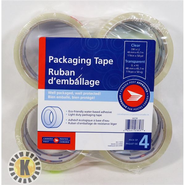 NEW 4PACK OF CANADA POST APPROVED PACKAGING TAPE