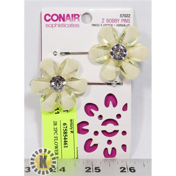 NEW CONAIR 2PC FLOWER BOBBY PIN SET