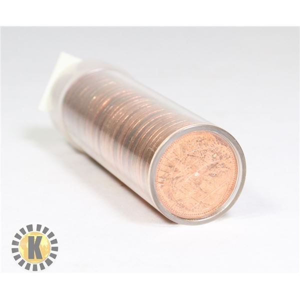 TUBE OF 1963 CANADIAN PENNIES