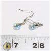 Image 1 : 12)  SWAROVSKI ROUND CRYSTAL DROP EARRINGS