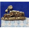 Image 1 : 19)  GOLD TONE ELEPHANTS ON THE SAVANNA