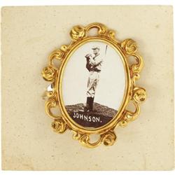1915 PM1 Ornate Frame Pins Walter Johnson. The