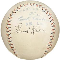 Mid-1920's Sam Rice Signed Baseball. The Ban Jo