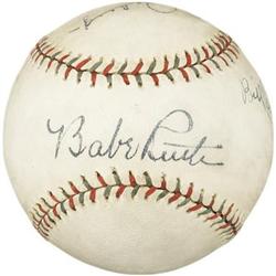 Circa 1928 Babe Ruth & Lou Gehrig Signed Basebal