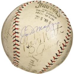 Babe Ruth, Lou Gehrig & Joe DiMaggio Signed Base