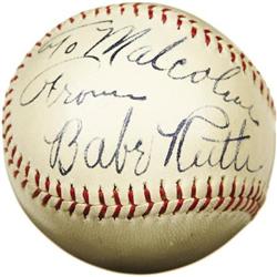 Late 1930's Babe Ruth Single Signed Baseball, PS
