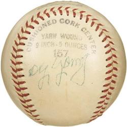 1940's Cy Young Signed Baseball
