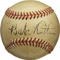 1947 Babe Ruth Single Signed Baseball, PSA EX 5.