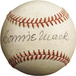 Circa 1950 Connie Mack Single Signed Baseball, P