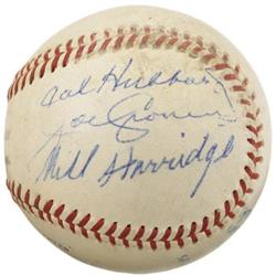 1961 Cal Hubbard, Joe Cronin & Will Harridge Sig