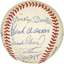500 Home Run Club Signed Baseball. Nine of the