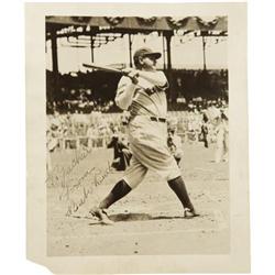 1930's Babe Ruth Signed Photograph. Classic ima