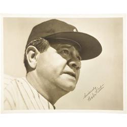 1940's Babe Ruth Signed Oversized Photograph