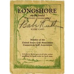 1930's Babe Ruth Signed Golf Scorecard. The Sul
