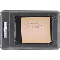 1930's Babe Ruth Signed Album Page. The essence