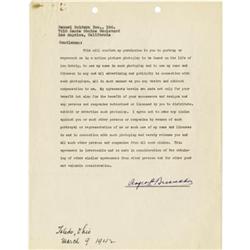 1942 Roger Bresnahan Signed Contract