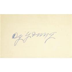 Early 1950's Cy Young Signed Index Card