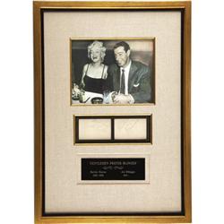 Circa 1954 Joe DiMaggio & Marilyn Monroe Signed