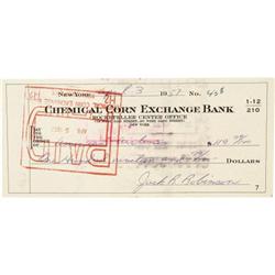 1957 Jackie Robinson Signed Check. Just two wee