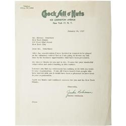 1957 Jackie Robinson Signed Retirement Letter.