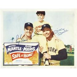1962 "Safe at Home" Lobby Card, Signed by Mantle