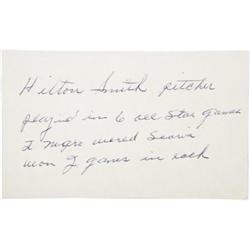 1970's Hilton Smith Signed Index Card. With a k