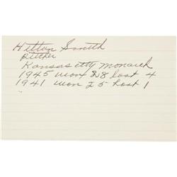 1980's Hilton Smith Signed Index Card