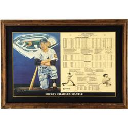 1980's Mickey Mantle Signed Print to Barry Halpe