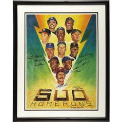 500 Home Run Club Poster Signed by Eleven. The c