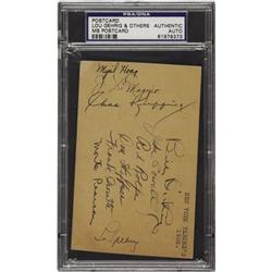 1936 New York Yankees Signed Government Postcard