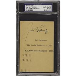 1937 Jim Bottomley Signed Government Postcard.