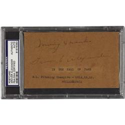 1941 Grover Cleveland Alexander Signed Governmen